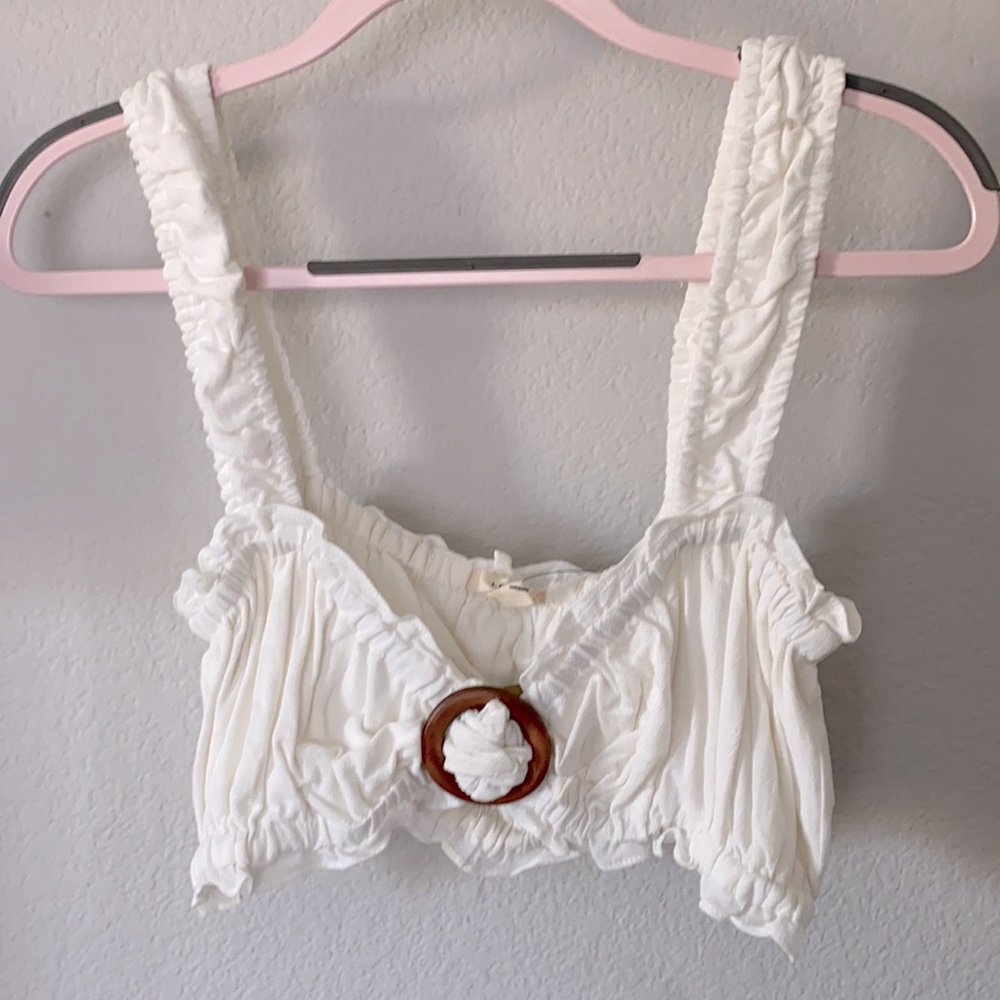 Beautiful cream ruffled crop top